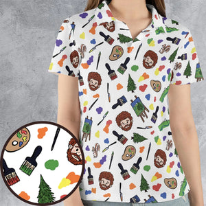 Joy Of Painting Bob Ross AOP Men/Women Polo Shirt