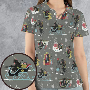 Unusual Christmas Krampus AOP Men/Women Polo Shirt