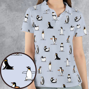 Penguin Yoga Pattern AOP Men/Women Polo Shirt