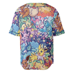 Evolutionary line of Eevee Pokemon Unisex Baseball Jersey