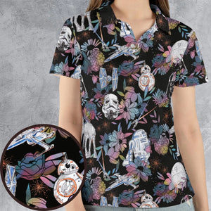 Floral Wars Dark Side Star Wars Pattern AOP Men/Women Polo Shirt