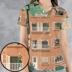Rear Window AOP Men/Women Polo Shirt