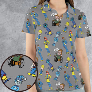 70s Saturday Morning Superhero Cartoon AOP Men/Women Polo Shirt