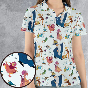 Sword in the Stone Pattern AOP Men/Women Polo Shirt