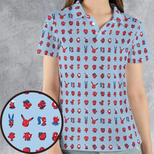 Funny Spider-Man Characters Pattern AOP Men/Women Polo Shirt