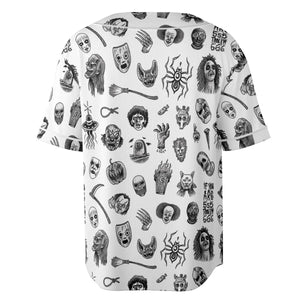 Cult Horror Characters Cryptkeeper Beetlejuice Chucky Fears of a clown Unisex Baseball Jersey