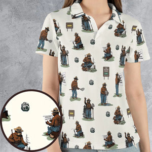 Smokey The Bear AOP Men/Women Polo Shirt