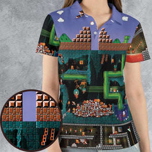 The Pit Super Mario AOP Men/Women Polo Shirt