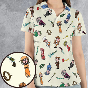 Clue Board Game Characters AOP Men/Women Polo Shirt