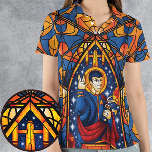 Stained Glass Star Trek AOP Men/Women Polo Shirt