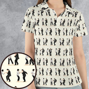 Mia Wallace and Vincent Vega Dance Pulp Fiction AOP Men/Women Polo Shirt