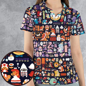 Mario Colors Super Mario AOP Men/Women Polo Shirt
