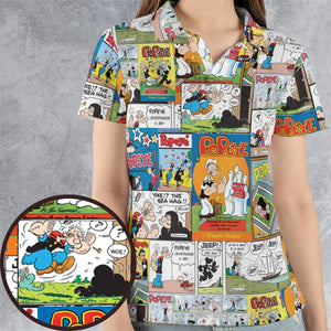 Olive Oyl Popeye Comic AOP Men/Women Polo Shirt