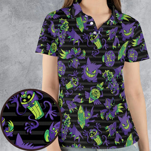 Ghost Type Pokemon Pattern AOP Men/Women Polo Shirt