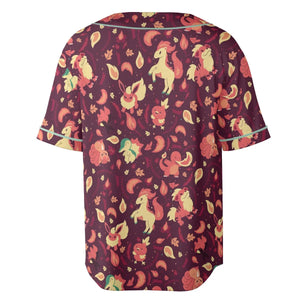 Fire Pokemon Pattern Unisex Baseball Jersey