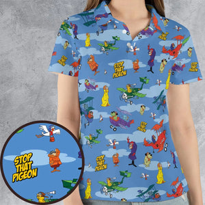 Stop That Pigeon Dastardly and Muttley in Their Flying Machines AOP Men/Women Polo Shirt