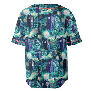 Tardis Starry Night Doctor Who Unisex Baseball Jersey