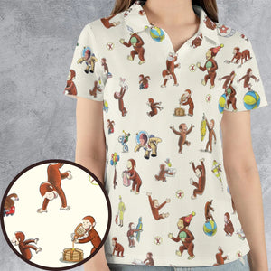Riotsociety Curious George AOP Men/Women Polo Shirt