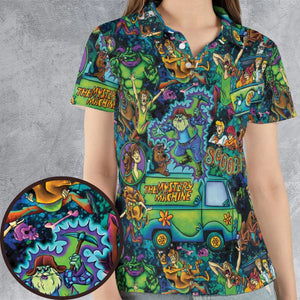 Monsters Mayhem and The Mystery Machine Scooby Doo AOP Men/Women Polo Shirt
