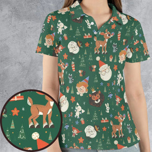 Rudolph The Red Nosed Reindeer Characters AOP Men/Women Polo Shirt