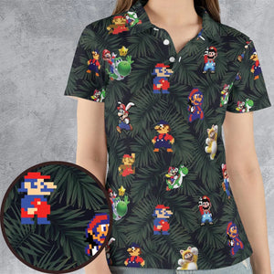 Tropical Mario Super Mario AOP Men/Women Polo Shirt