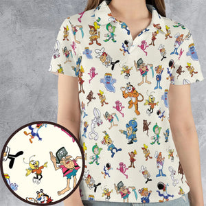 80s 90s Commercial Mascot Cereal AOP Men/Women Polo Shirt