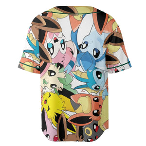 Cute Eevee Evolution Pokemon Unisex Baseball Jersey