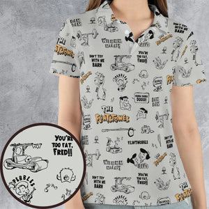 Don't Toy with Me Barn The Flintstones AOP Men/Women Polo Shirt
