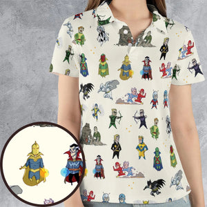 Chillin' and Battle Marvel vs DCU AOP Men/Women Polo Shirt