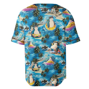 Snorlax Surfing Summer Vibes Unisex Baseball Jersey