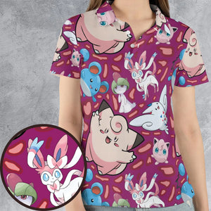 Fairy Type Pokemon AOP Men/Women Polo Shirt