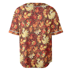 Pokemon Fire Pattern Unisex Baseball Jersey