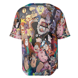 Gravity Falls Characters Pattern Unisex Baseball Jersey