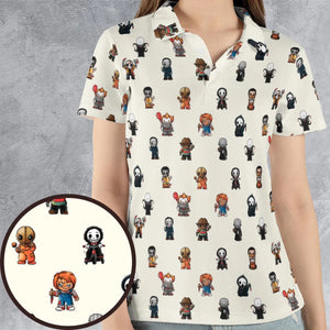 Horror Movies Characters Pattern AOP Men/Women Polo Shirt