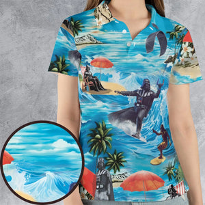 Darth Vader Surfing AOP Men/Women Polo Shirt