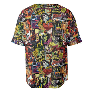 Fright Night Halloween Retro Horror Characters Collage Unisex Baseball Jersey