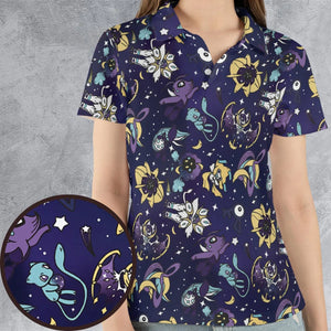 Galaxy Mew Psychic Type Pokemon AOP Men/Women Polo Shirt