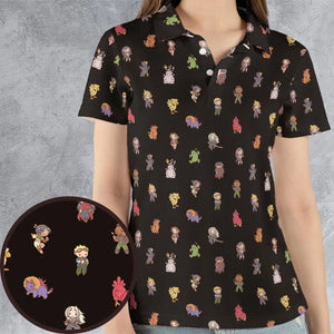 Final Fantasy Characters Pattern AOP Men/Women Polo Shirt