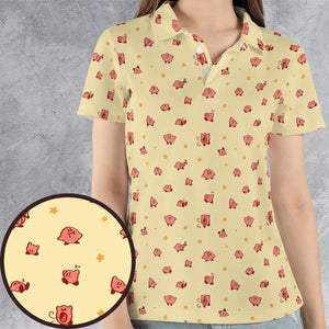 Nintendo Kirby Pattern AOP Men/Women Polo Shirt