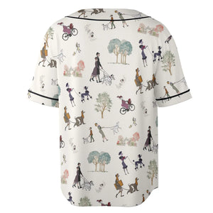 Dog Walking Look Alikes 101 Dalmations Unisex Baseball Jersey