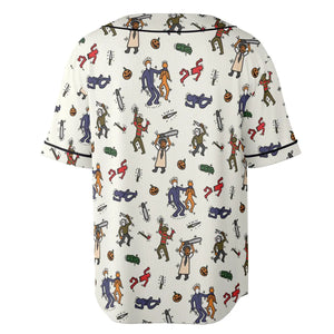 Horror Movie Pop Characters Pattern Unisex Baseball Jersey
