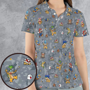 Super Mario Nintendo Video Game AOP Men/Women Polo Shirt