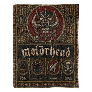 Motorhead Sherpa Blanket Snaggletooth Warpig Stained Glass Heavy Metal Blanket
