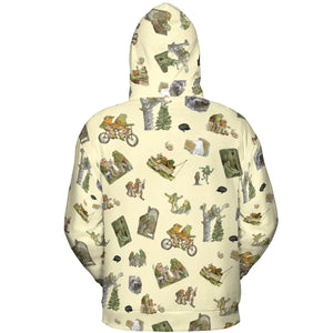 Frog and Toad Pattern All-over Print Hoodie
