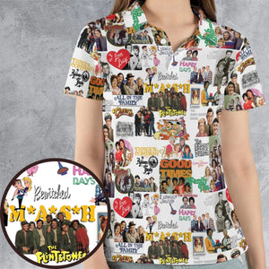 Stuck in the 80s Famous Sitcom AOP Men/Women Polo Shirt