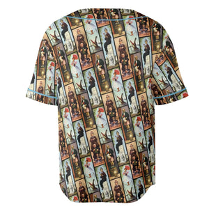 Haunted Mansion Vintage Stretch Pattern Unisex Baseball Jersey