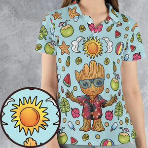 Summer Galaxy Groot AOP Men/Women Polo Shirt