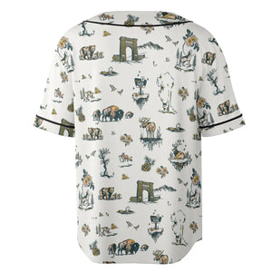 Yellowstone National Park Pattern Unisex Baseball Jersey