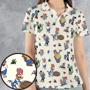 Woody Woodpecker Walter Lantz AOP Men/Women Polo Shirt