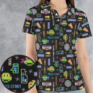 The TMNT Pixel Characters AOP Men/Women Polo Shirt
